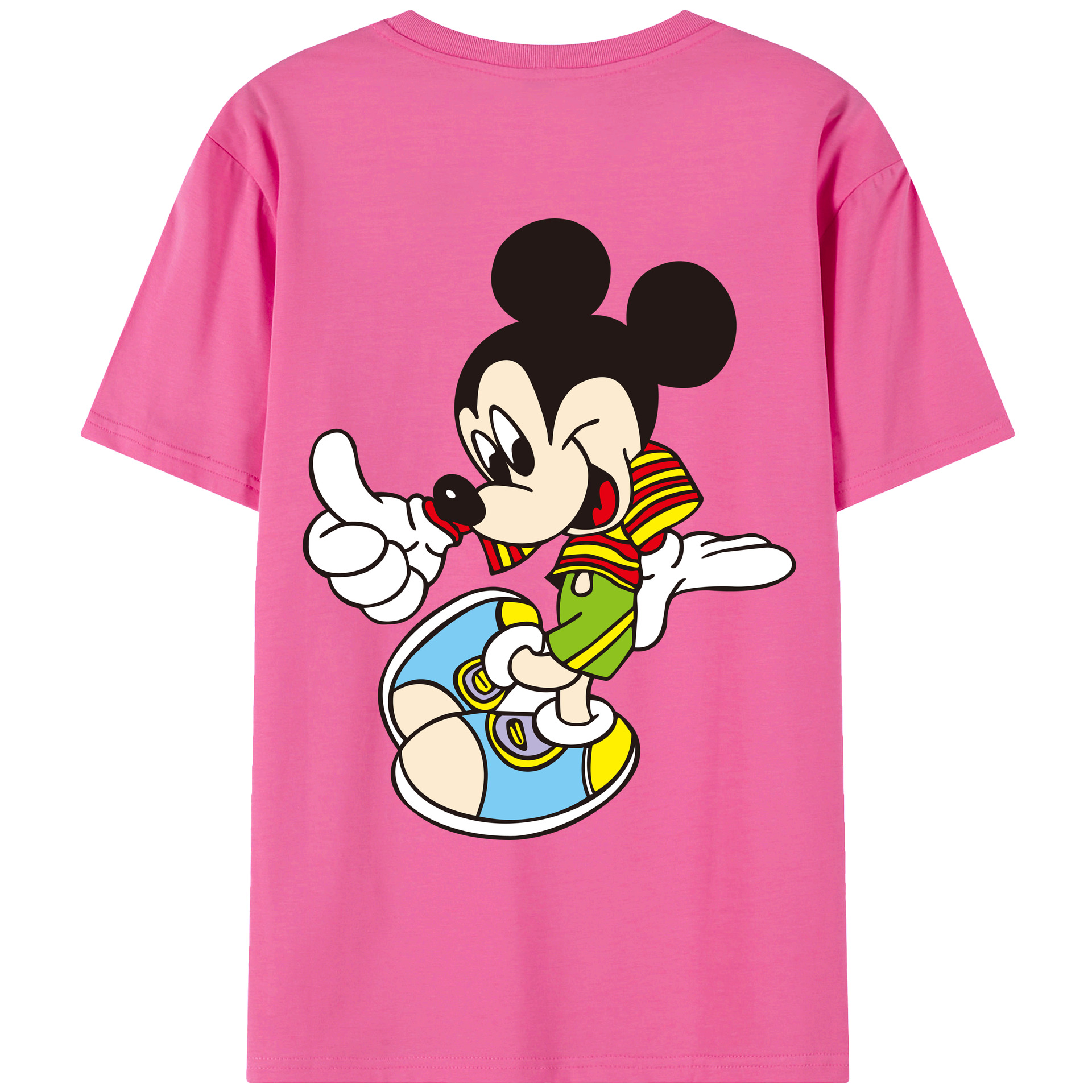 （画像用） ミッキーマウス Mickey Mouse レディース半袖Tシャツ(バックプリント)